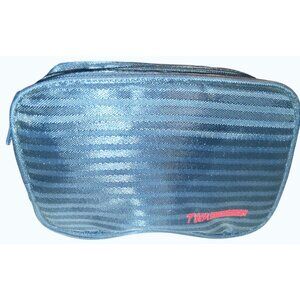 Twa Striped Blue Travel Toiletry Bag With Zipper Closure